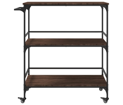 vidaXL virtuves ratiņi, brūni, 100,5x50x105cm, inženierijas koks