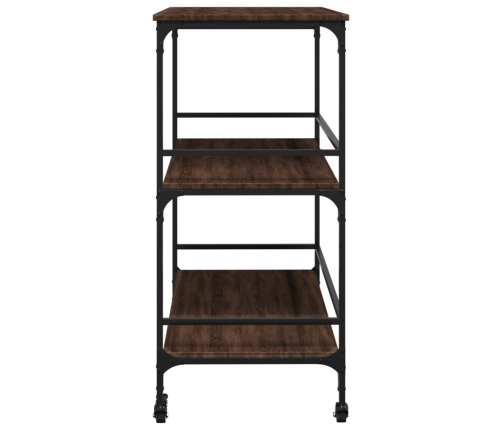 vidaXL virtuves ratiņi, brūni, 100,5x50x105cm, inženierijas koks