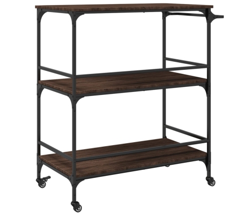 vidaXL virtuves ratiņi, brūni, 100,5x50x105cm, inženierijas koks