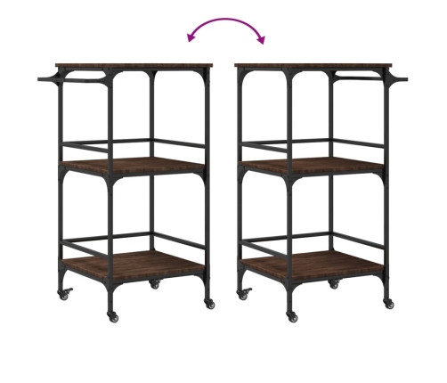 vidaXL virtuves ratiņi, ozolkoka, 60,5x50x105 cm, inženierijas koks