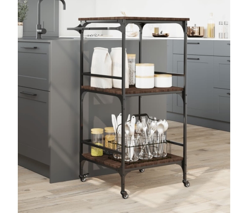 vidaXL virtuves ratiņi, ozolkoka, 60,5x50x105 cm, inženierijas koks