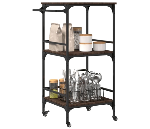 vidaXL virtuves ratiņi, ozolkoka, 60,5x50x105 cm, inženierijas koks