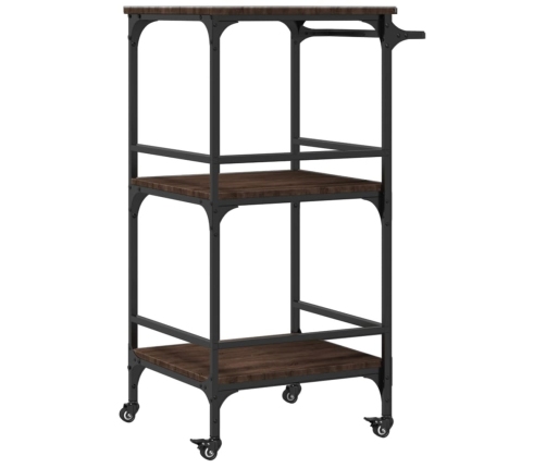 vidaXL virtuves ratiņi, ozolkoka, 60,5x50x105 cm, inženierijas koks