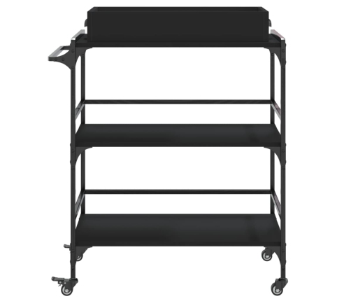 vidaXL virtuves ratiņi, melni, 81,5x41x92,5 cm, inženierijas koks