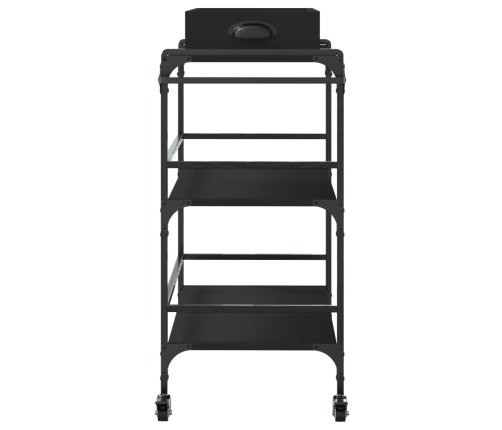 vidaXL virtuves ratiņi, melni, 81,5x41x92,5 cm, inženierijas koks