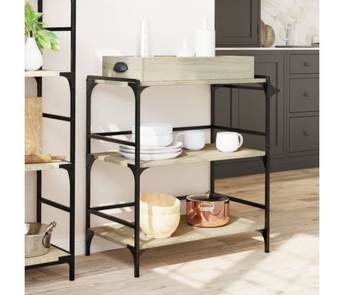 vidaXL virtuves ratiņi, ozolkoka, 81,5x41x92,5 cm, inženierijas koks