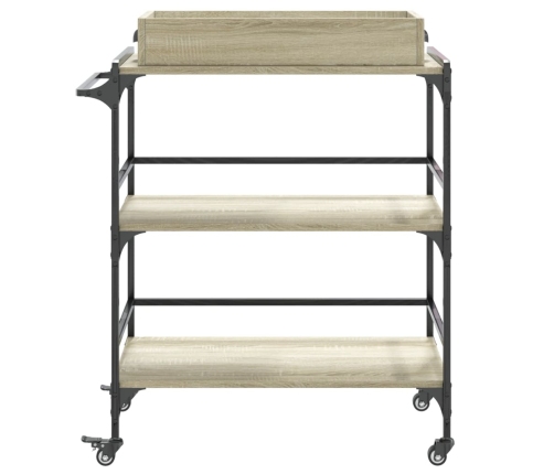 vidaXL virtuves ratiņi, ozolkoka, 81,5x41x92,5 cm, inženierijas koks