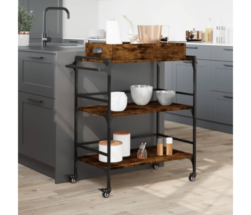 vidaXL virtuves ratiņi, ozolkoka, 81,5x41x92,5 cm, inženierijas koks