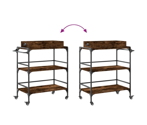 vidaXL virtuves ratiņi, ozolkoka, 81,5x41x92,5 cm, inženierijas koks