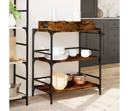 vidaXL virtuves ratiņi, ozolkoka, 81,5x41x92,5 cm, inženierijas koks