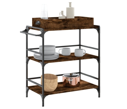 vidaXL virtuves ratiņi, ozolkoka, 81,5x41x92,5 cm, inženierijas koks