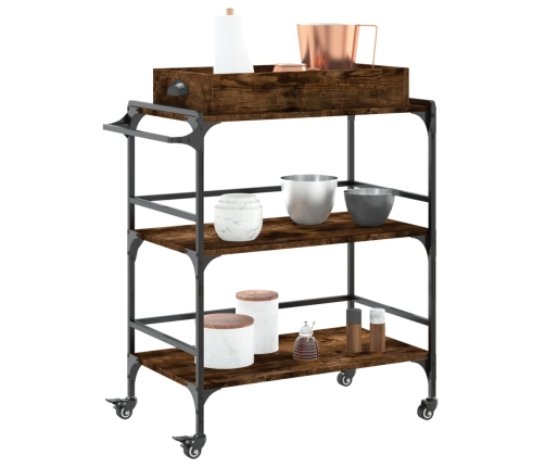 vidaXL virtuves ratiņi, ozolkoka, 81,5x41x92,5 cm, inženierijas koks