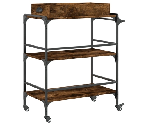 vidaXL virtuves ratiņi, ozolkoka, 81,5x41x92,5 cm, inženierijas koks