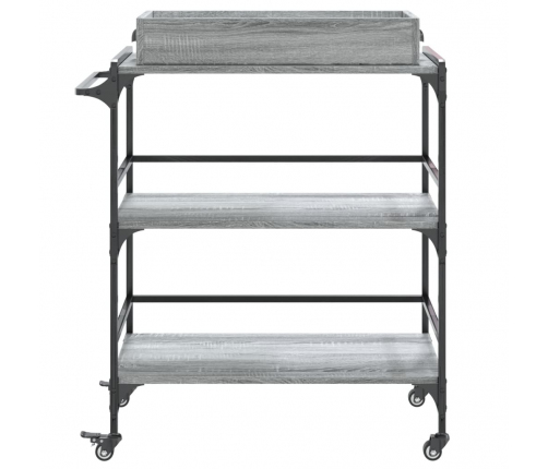 Virtuves Ratiņi, Pelēka Koka, 81,5X41X92,5Cm, Inženierijas Koks Vidaxl