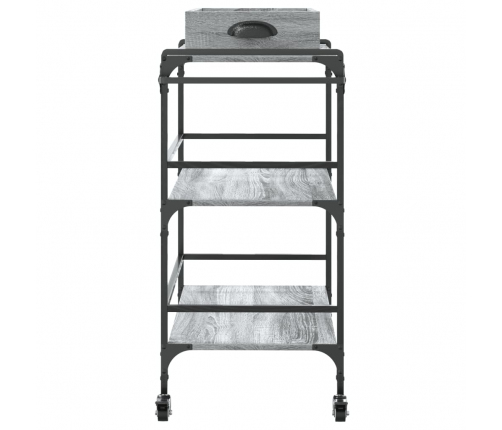 Virtuves Ratiņi, Pelēka Koka, 81,5X41X92,5Cm, Inženierijas Koks Vidaxl