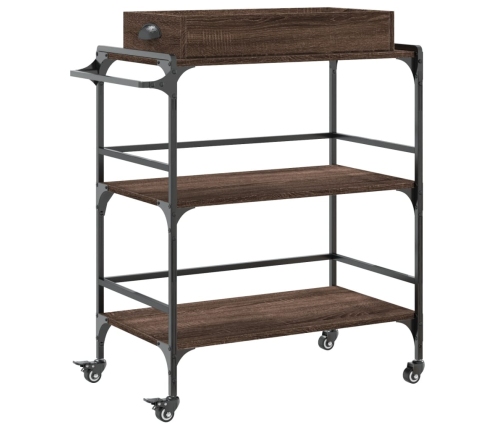 vidaXL virtuves ratiņi, brūna ozola, 81,5x41x92,5cm, inženierijas koks