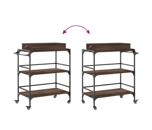 vidaXL virtuves ratiņi, brūna ozola, 81,5x41x92,5cm, inženierijas koks