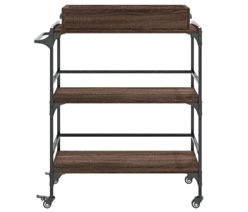 vidaXL virtuves ratiņi, brūna ozola, 81,5x41x92,5cm, inženierijas koks