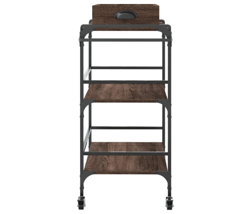 vidaXL virtuves ratiņi, brūna ozola, 81,5x41x92,5cm, inženierijas koks