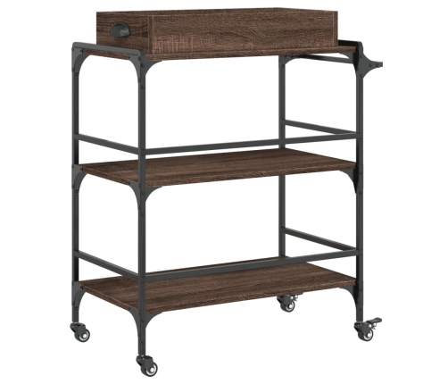 vidaXL virtuves ratiņi, brūna ozola, 81,5x41x92,5cm, inženierijas koks