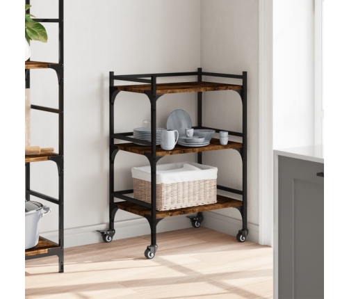 vidaXL virtuves ratiņi, ozolkoka, 50x35x75,5 cm, inženierijas koks