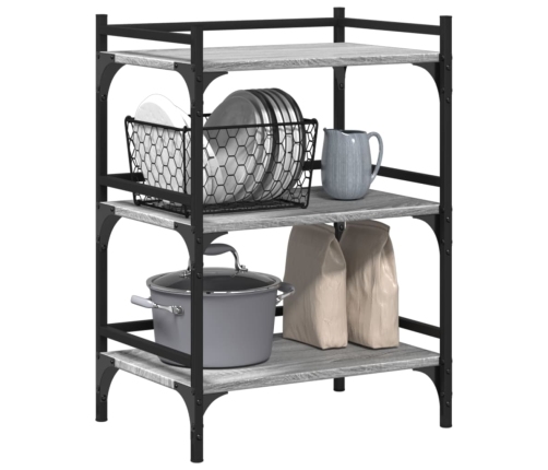 vidaXL virtuves ratiņi, pelēka koka, 50x35x75,5 cm, inženierijas koks