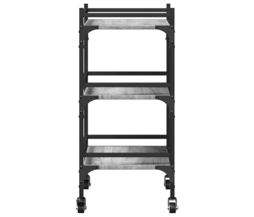 vidaXL virtuves ratiņi, pelēka koka, 50x35x75,5 cm, inženierijas koks