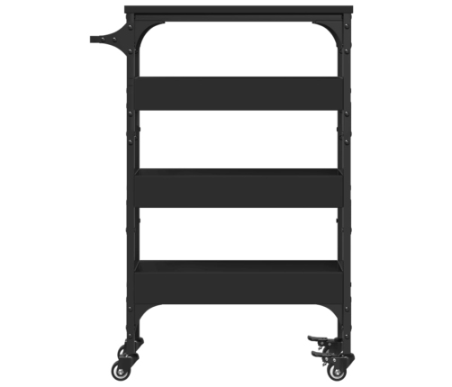 vidaXL virtuves ratiņi, melni, 53x20x76 cm, inženierijas koks