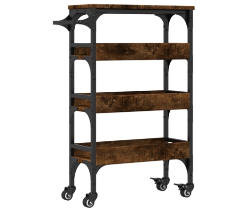 vidaXL virtuves ratiņi, ozolkoka krāsa, 53x20x76 cm, inženierijas koks