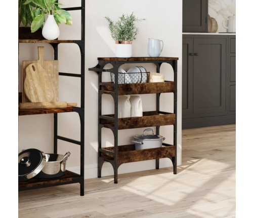 vidaXL virtuves ratiņi, ozolkoka krāsa, 53x20x76 cm, inženierijas koks