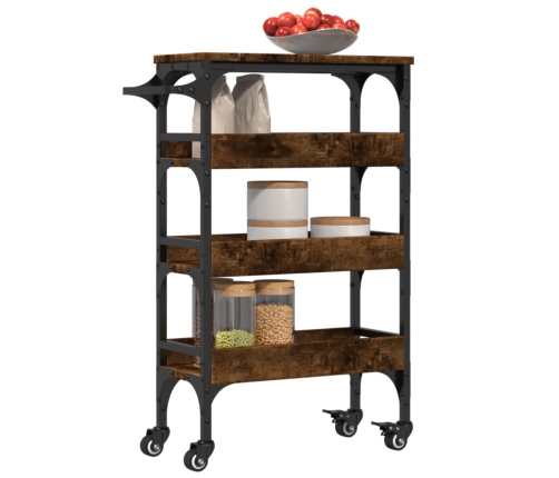 vidaXL virtuves ratiņi, ozolkoka krāsa, 53x20x76 cm, inženierijas koks