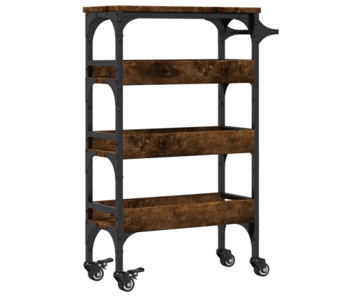 vidaXL virtuves ratiņi, ozolkoka krāsa, 53x20x76 cm, inženierijas koks