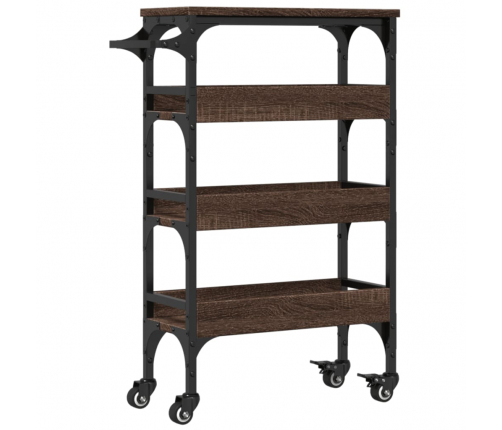 vidaXL virtuves ratiņi, brūna ozola, 53x20x76 cm, inženierijas koks