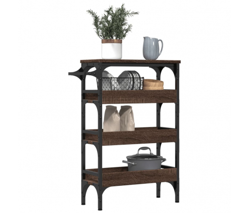 vidaXL virtuves ratiņi, brūna ozola, 53x20x76 cm, inženierijas koks