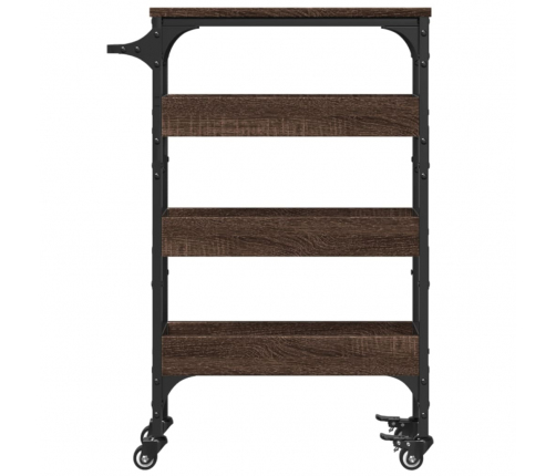 vidaXL virtuves ratiņi, brūna ozola, 53x20x76 cm, inženierijas koks