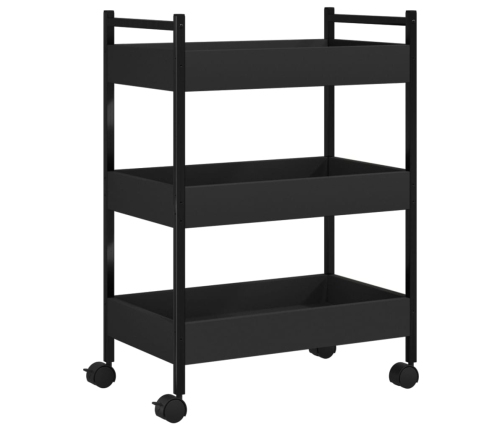 vidaXL virtuves ratiņi, melni, 50x30x70 cm, inženierijas koks