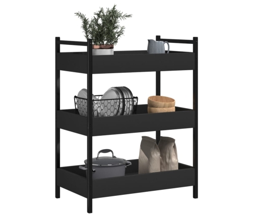 vidaXL virtuves ratiņi, melni, 50x30x70 cm, inženierijas koks