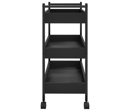 vidaXL virtuves ratiņi, melni, 50x30x70 cm, inženierijas koks