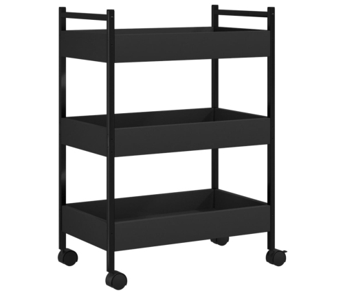 vidaXL virtuves ratiņi, melni, 50x30x70 cm, inženierijas koks