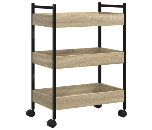 vidaXL virtuves ratiņi, ozolkoka krāsa, 50x30x70 cm, inženierijas koks