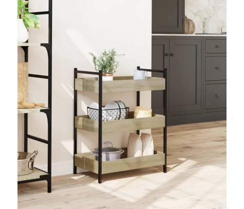 vidaXL virtuves ratiņi, ozolkoka krāsa, 50x30x70 cm, inženierijas koks