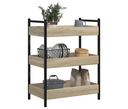 vidaXL virtuves ratiņi, ozolkoka krāsa, 50x30x70 cm, inženierijas koks