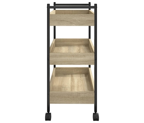 vidaXL virtuves ratiņi, ozolkoka krāsa, 50x30x70 cm, inženierijas koks