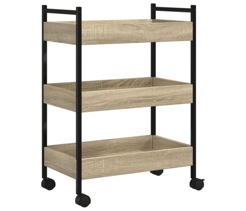 vidaXL virtuves ratiņi, ozolkoka krāsa, 50x30x70 cm, inženierijas koks