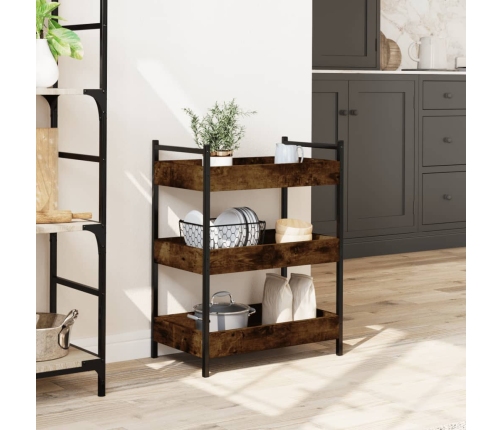 vidaXL virtuves ratiņi, ozolkoka krāsa, 50x30x70 cm, inženierijas koks