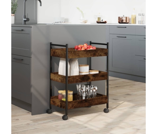 vidaXL virtuves ratiņi, ozolkoka krāsa, 50x30x70 cm, inženierijas koks