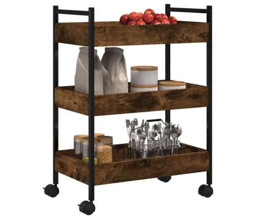 vidaXL virtuves ratiņi, ozolkoka krāsa, 50x30x70 cm, inženierijas koks