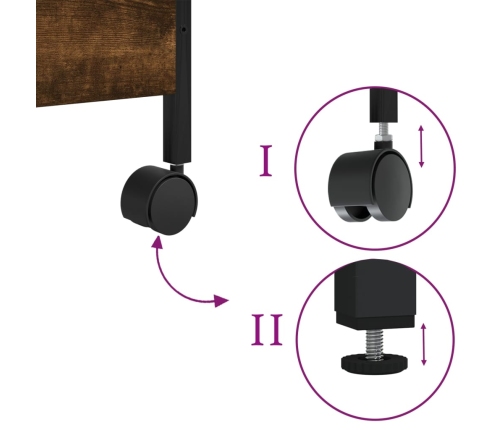 vidaXL virtuves ratiņi, ozolkoka krāsa, 50x30x70 cm, inženierijas koks