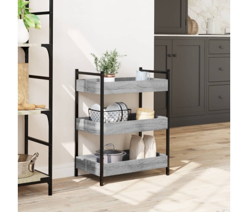 Virtuves Ratiņi, Pelēka Koka, 50X30X70 Cm, Inženierijas Koks Vidaxl