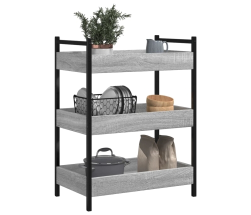 Virtuves Ratiņi, Pelēka Koka, 50X30X70 Cm, Inženierijas Koks Vidaxl